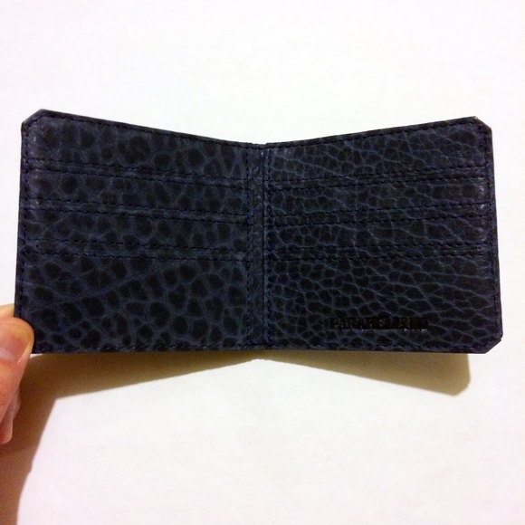 Parabellum Navy Bison Leather Bi Fold Wallet NIB - Picture 4 of 7